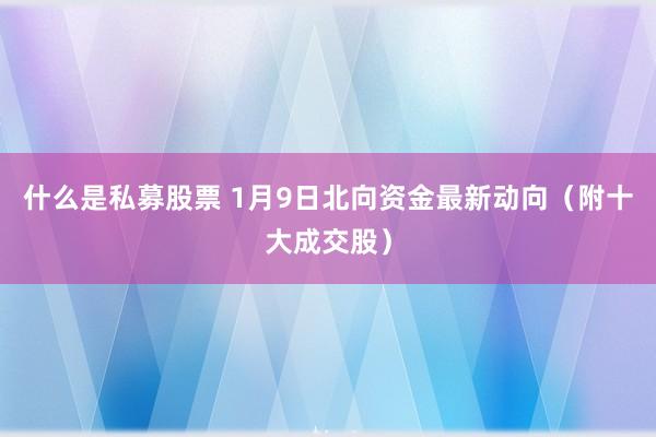 什么是私募股票 1月9日北向资金最新动向（附十大成交股）