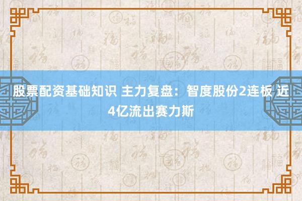 股票配资基础知识 主力复盘：智度股份2连板 近4亿流出赛力斯