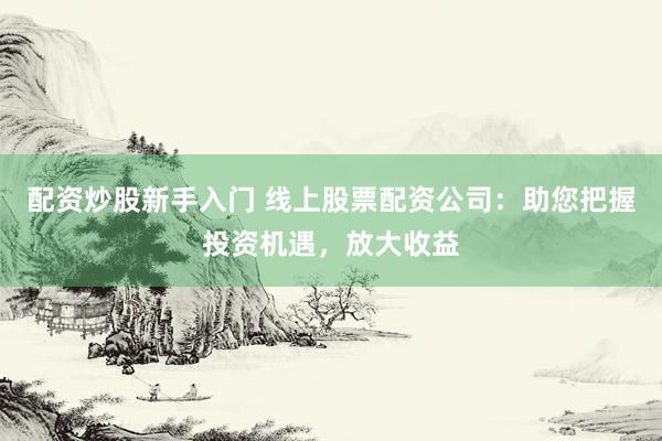 配资炒股新手入门 线上股票配资公司：助您把握投资机遇，放大收益