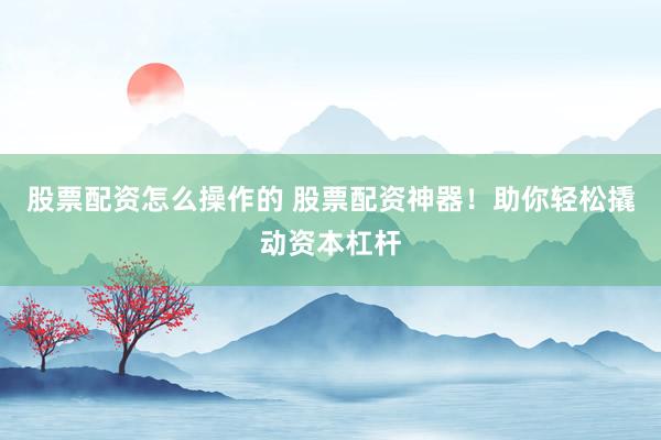 股票配资怎么操作的 股票配资神器！助你轻松撬动资本杠杆