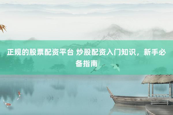 正规的股票配资平台 炒股配资入门知识，新手必备指南